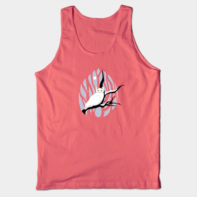 Snowy Meowl Tank Top by katiestack.art